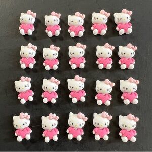 20 pcs Sanrio Hello Kitty Cat Charms Slime Cabochon Hair Bow Flatback Anime